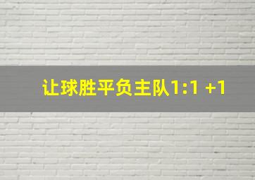 让球胜平负主队1:1 +1